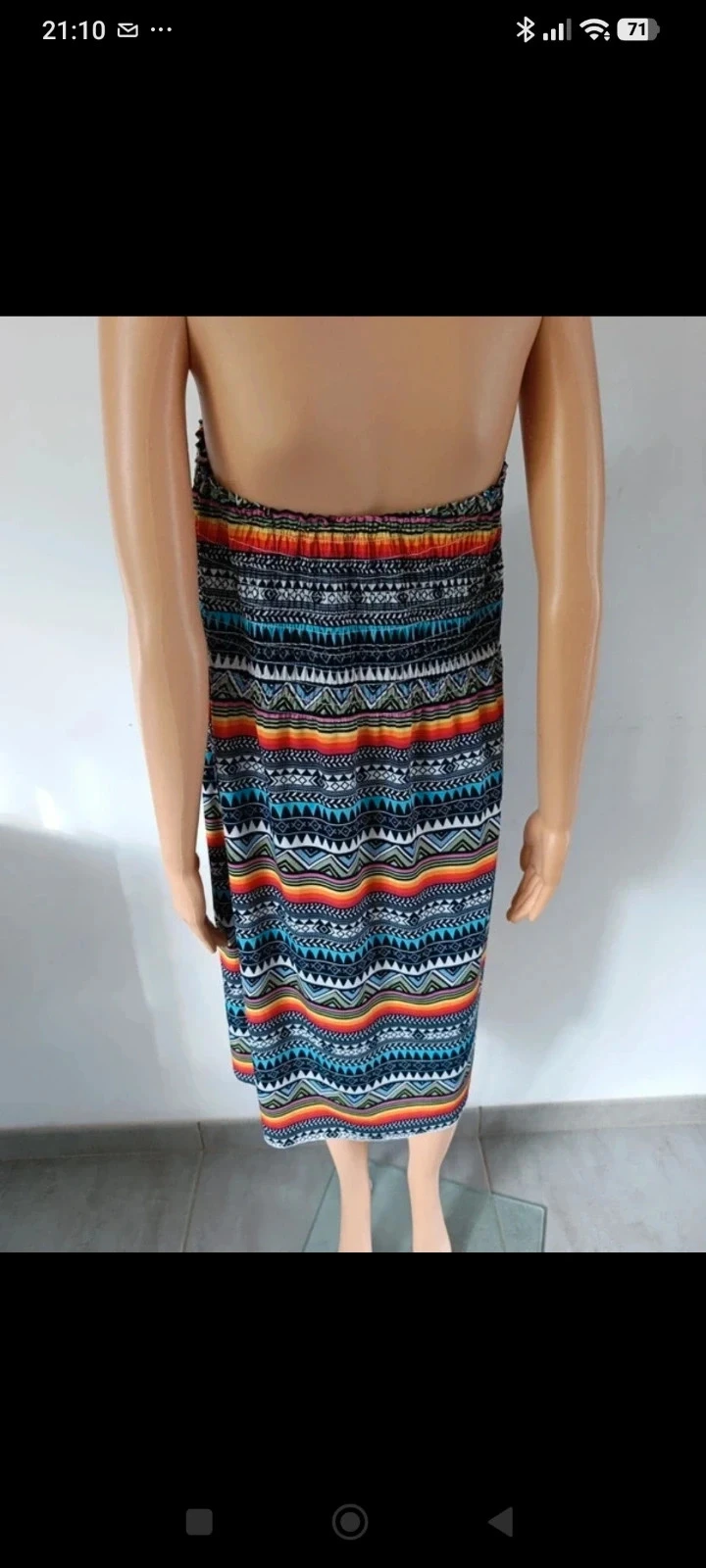 Vestido de verano de espalda descubierta con estampado étnico multicolor para mujer S/M – photo 6